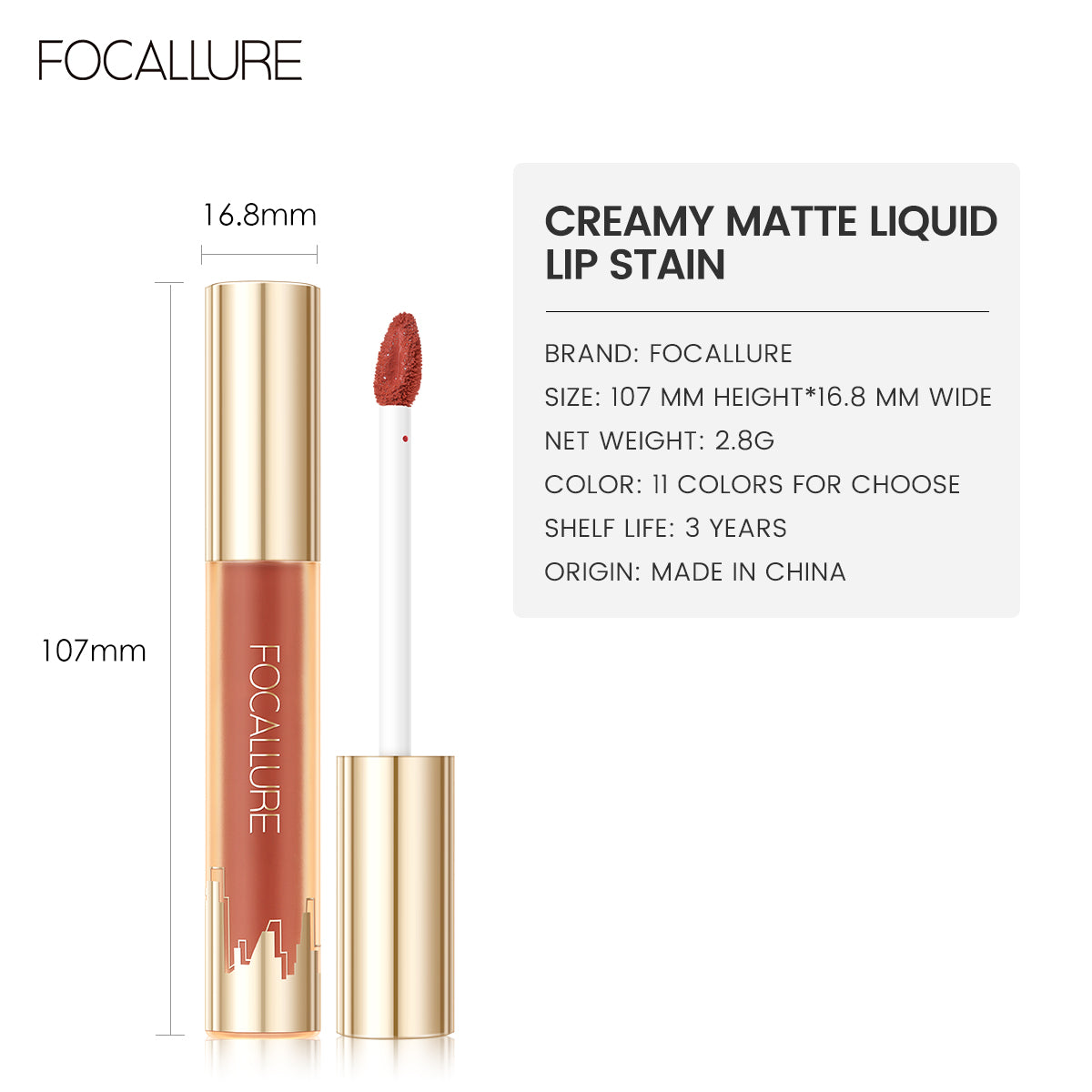 FOCALLURE CREAMY MATTE LIQUID LIP STAIN FA425 OR02