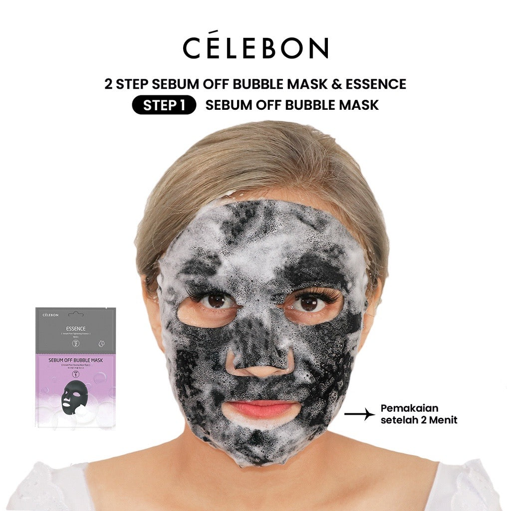 Celebon 2 Step Sebum Off Bubble Mask & Essence | 32ml