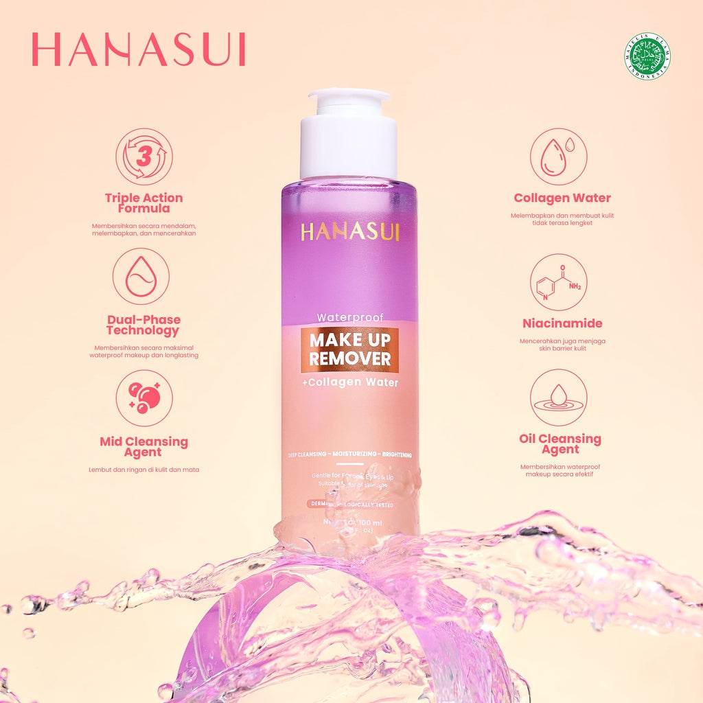 Hanasui Waterproof Make Up Remover + Collagen Water | 100 ml