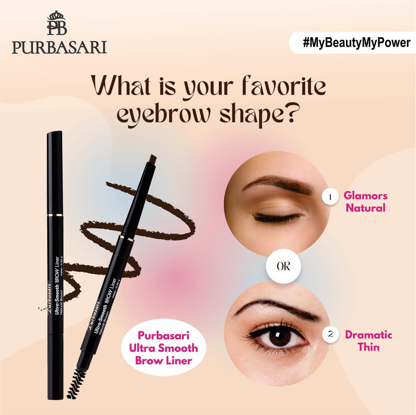 Purbasari Ultra Smooth Brow Liner Black | 0,35 g