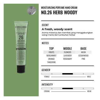 W DRESSROOM Hand Cream No. 26 Herb Woody (50ml) - Perfumed Lotion - Korea BTS favorit