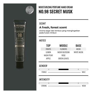 W DRESROOM Hand Cream No. 98 Secret Musk (50ml) - Lotion Wangi - Favorit BTS Korea