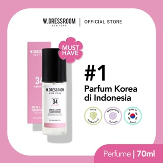 W DRESSROOM Dress & Living Clear Perfume No. 34 Always Happy (70ml) - Eau de Cologne, Parfum Korea