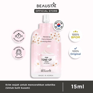 BEAUSTA Krim Tone-up Merah Muda (15ml )